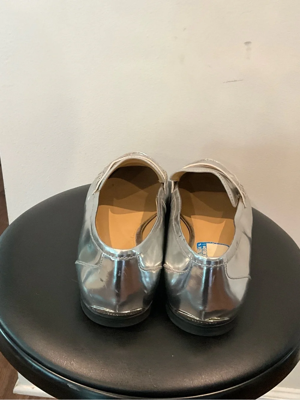Michael Kors Metallic Silver Penny Loafers